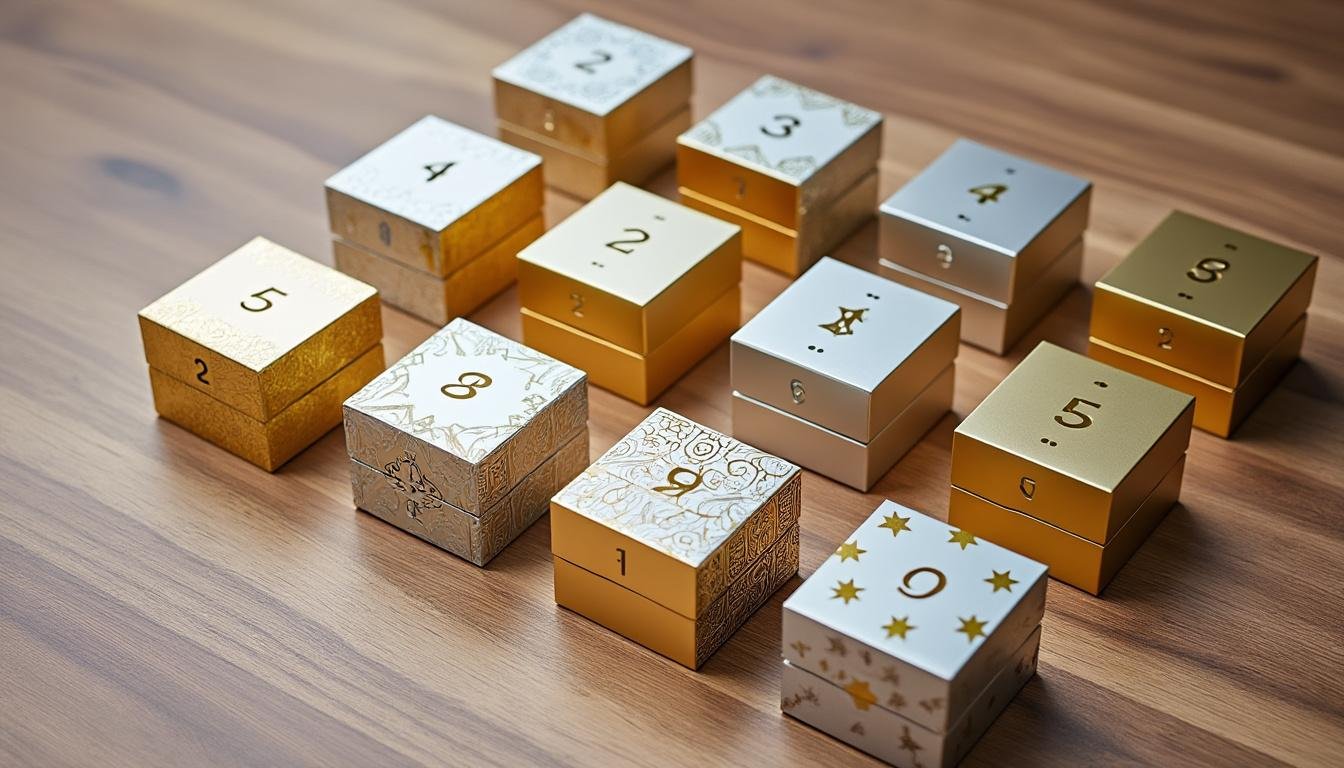 découvrez notre calendrier de l'avent rempli de bijoux en acier inoxydable élégants et durables, parfaits pour un cadeau de noël original et scintillant.