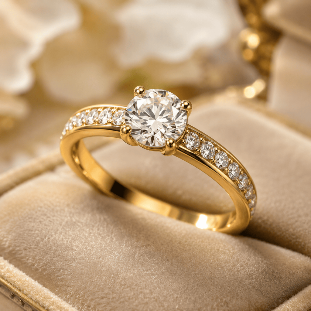 Bague en or et diamant lumineux 